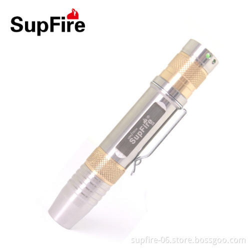 Portable jade dedidcated waterproof flashlight SupFire S8 with LED Q5 torch